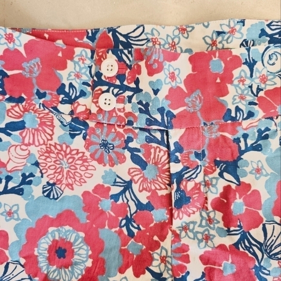 Lilly Pulitzer Bailey Capri Floral Printed Stretch Pants Shell Yeah Size 10 NWT - Picture 7 of 11